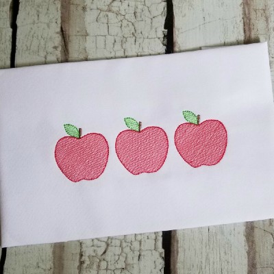 apple sketch embroidery